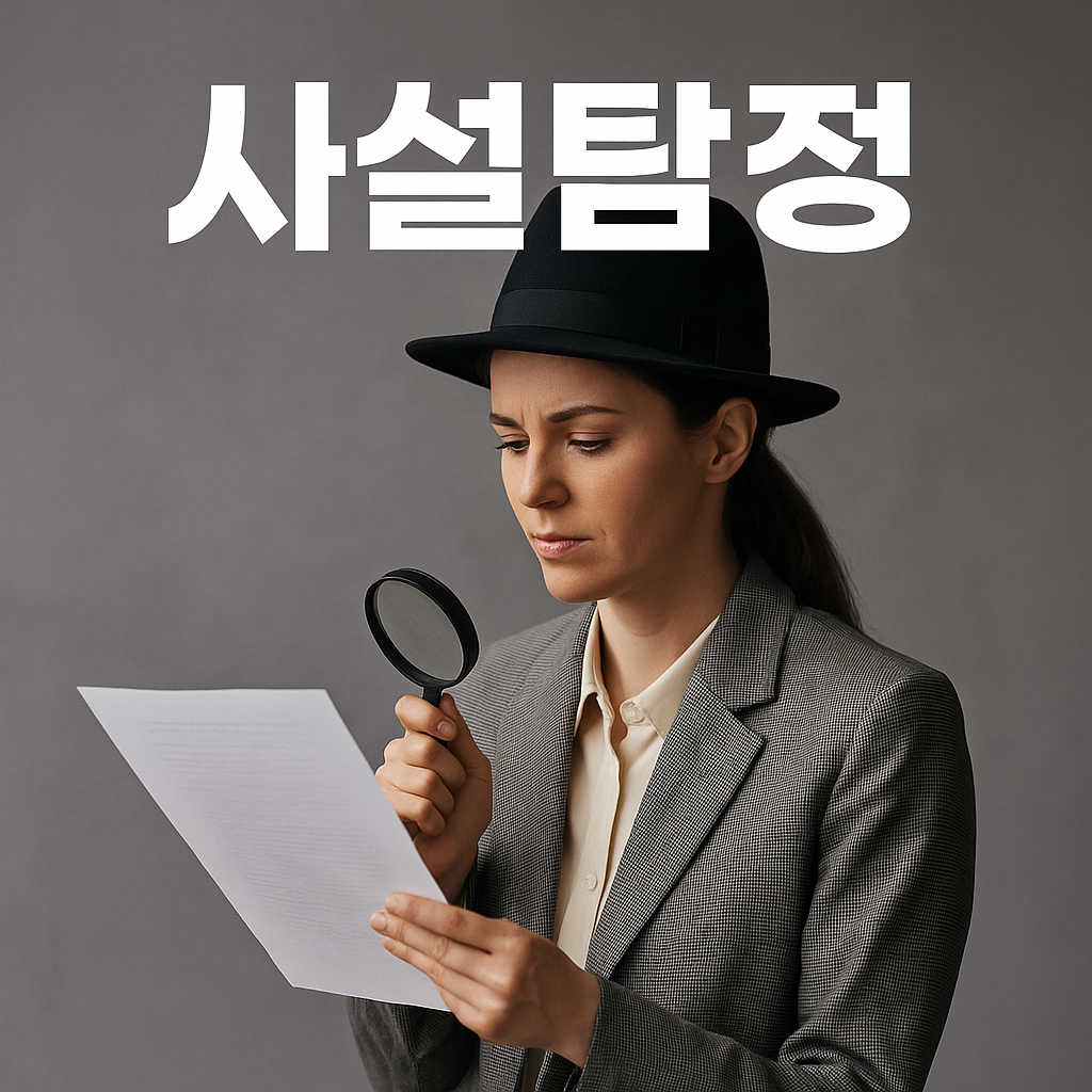 디텍티브정암 썸네일용으로 촬영된 여성 조사관의 포즈, 테이블 위 문서를 검토하는 전문적 분위기의 이미지